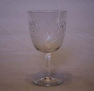 Rhein Kristall German Diamond Cut Crystal Stemmed Wine Goblet